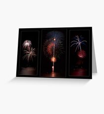 Fireworks triptych Greeting Card