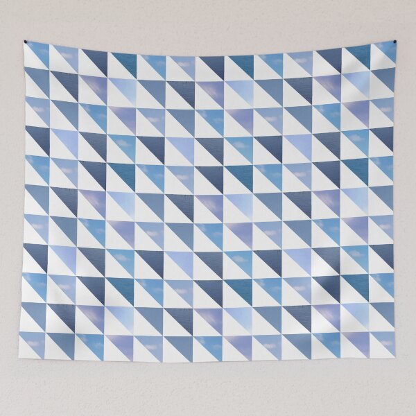 Item preview, Geometric blue triangle pattern Water and Sky Photo Patchwork  designed and sold by InkLove.