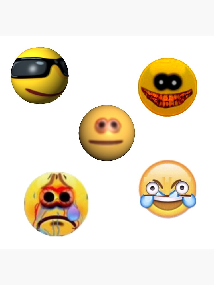 Art, 12 Pack Cursed Emoji Stickers