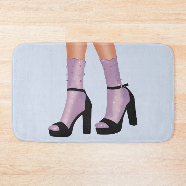 Item preview, Black strappy platform heel with purple socks that are adorned with pearls and diamanté's designed and sold by Tana-B.