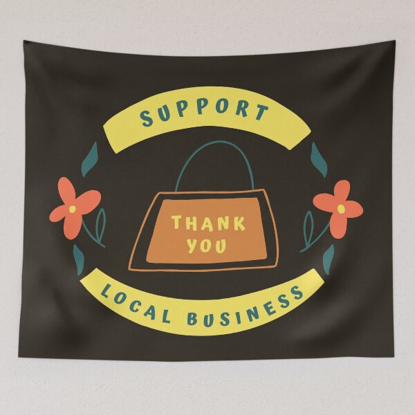 Item preview, Support Local Business Thank You Badge designed and sold by okpinsArtDesign.