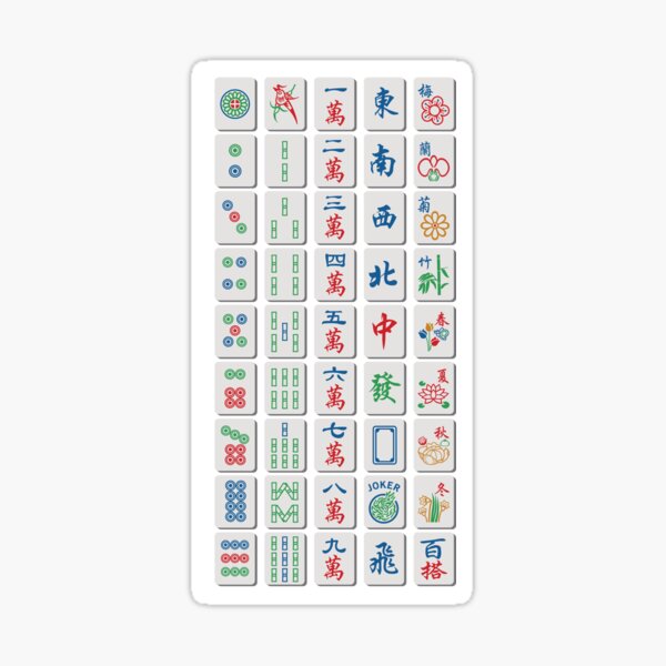 Item preview, Mahjong Tiles on White designed and sold by Aubergine Designs.
