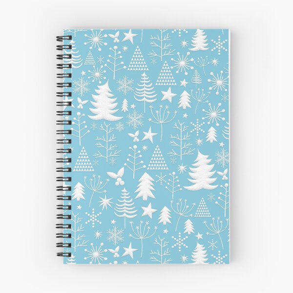 Item preview, White Christmas Trees on Polar Blue designed and sold by WisdomInspired.