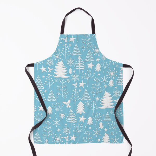 Item preview, White Christmas Trees on Polar Blue designed and sold by WisdomInspired.