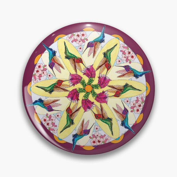 Item preview, Vivid Mandala Annas Hummingbirds for Clothing Home Stickers etc designed and sold by HummingbirdPics.