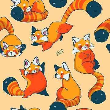 Artwork thumbnail, Red Panda Romp by CaseAndPaint