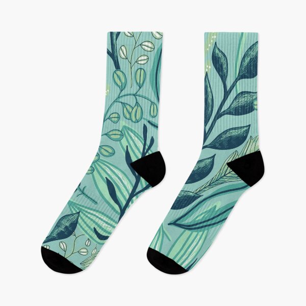 Item preview, Green, Blue Leaves Pattern  designed and sold by QuinnEmory.