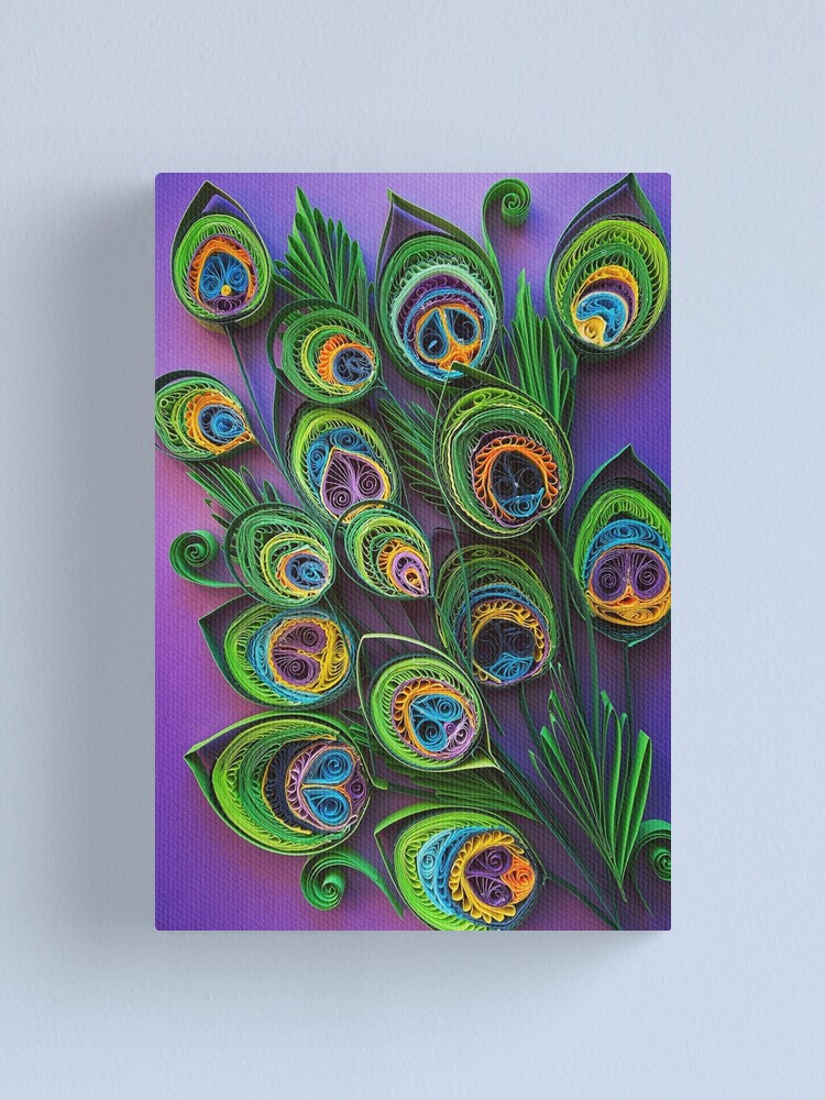 Vivid Peacock Feathers II | Canvas Wall Art | 16x20 | Great Big Canvas