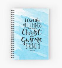 Cuaderno de espiral Puedo hacer todas las cosas a través de Cristo que me da fortaleza