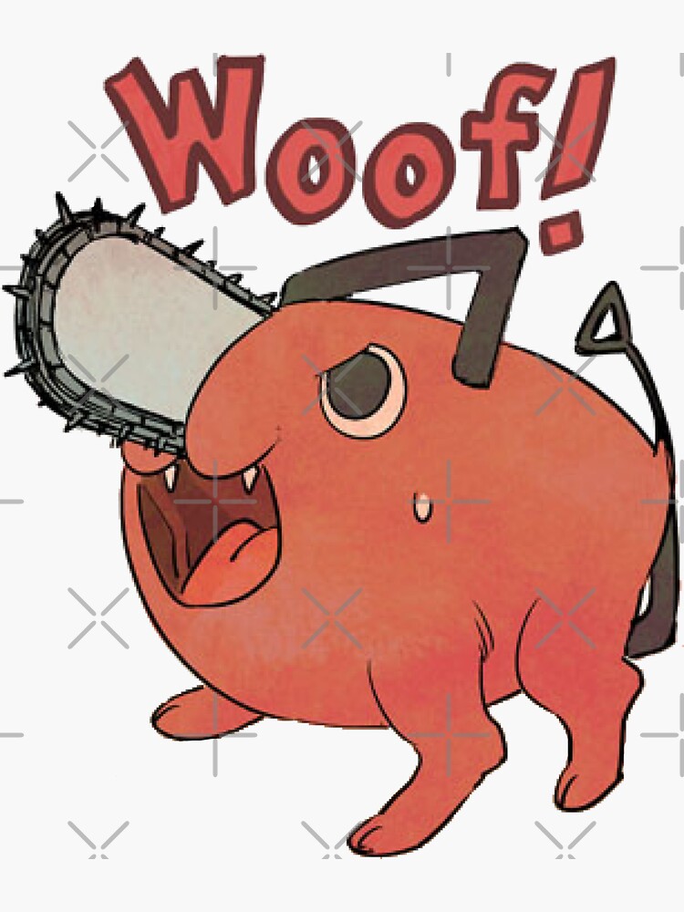 "Pochita- Woof!" Sticker by Fragileshedinja | Redbubble