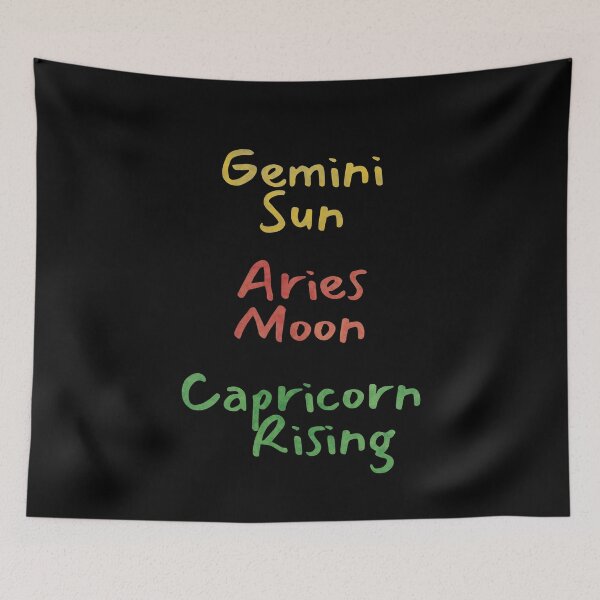 Item preview, Gemini Sun Aries Moon Capricorn Rising Text designed and sold by leomooncreates.