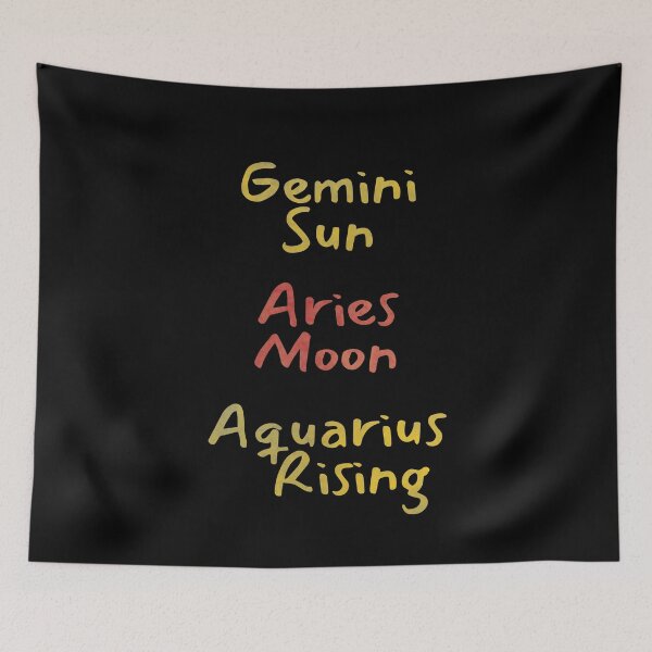 Item preview, Gemini Sun Aries Moon Aquarius Rising Text designed and sold by leomooncreates.