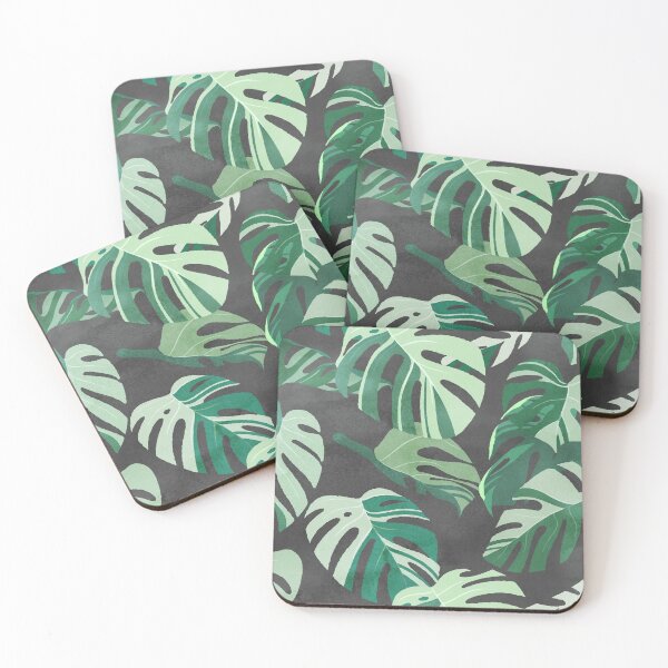 Item preview, Monstera albo leaves pattern designed and sold by Iker Paz Studio.