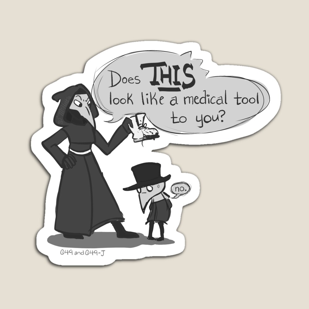 SCP 049 and Junior - Medical Tool Magnet for Sale by PajammyJamesART