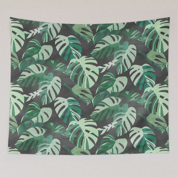 Item preview, Monstera albo leaves pattern designed and sold by Iker Paz Studio.