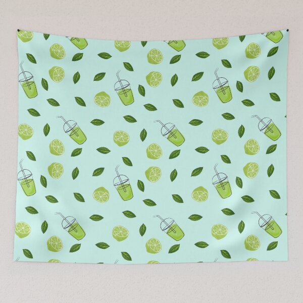 Item preview, Lime and Mint Green Drink Seamless Repeating Pattern - Cute Fresh Design designed and sold by Dorkification.