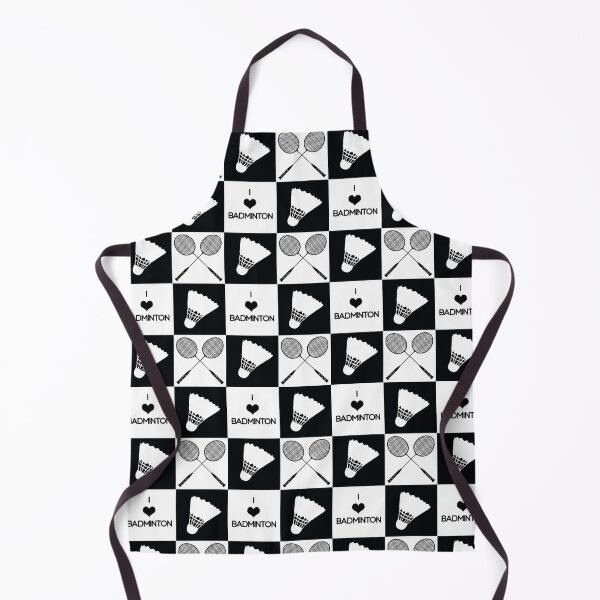 Item preview, I love Badminton -retro style with black and white tiles designed and sold by EvieWoj.