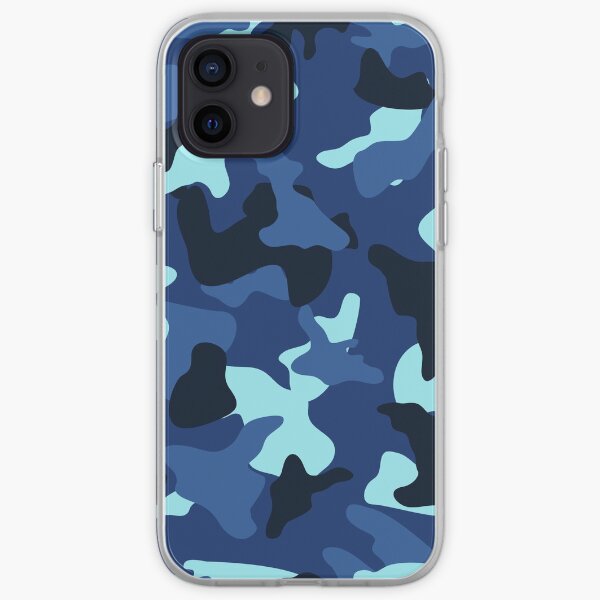 Blue marine army camo camouflage pattern iPhone Soft Case