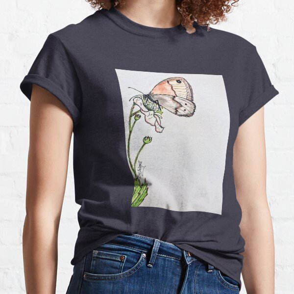 Butterfly on Blackberry Flower Classic T-Shirt