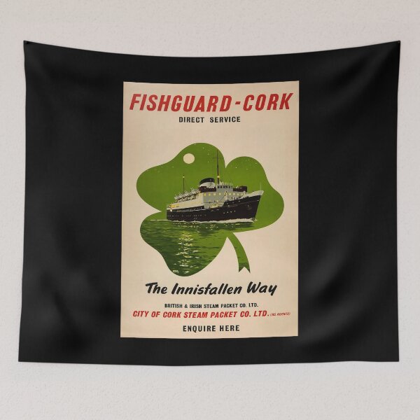 Item preview, retro classic Fishguard Cork poster designed and sold by CorasPosters.