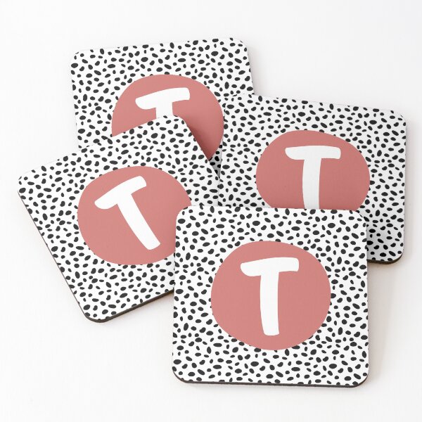 Item preview, Dalmatian Spot Pink T Monogram, Initial, Letter, Name designed and sold by CocoandDaisy.