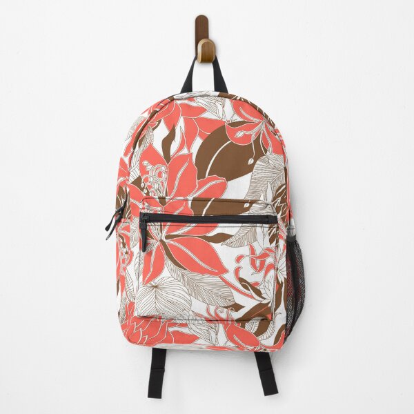 Item preview, Contour Hawaii Tropical Lily and Protea Floral - Coral and Cocoa Brown designed and sold by DriveIndustries.