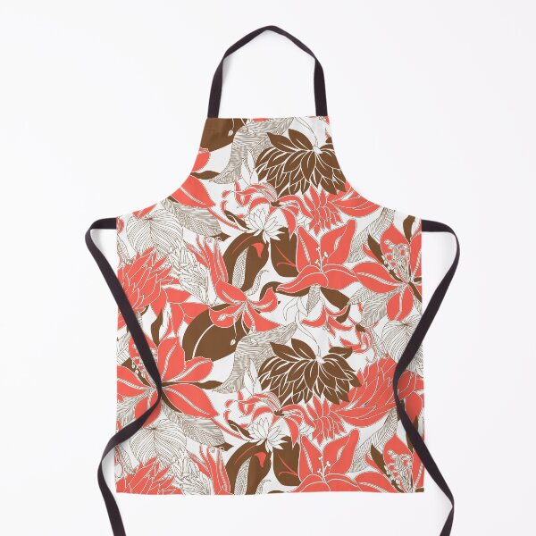 Item preview, Contour Hawaii Tropical Lily and Protea Floral - Coral and Cocoa Brown designed and sold by DriveIndustries.