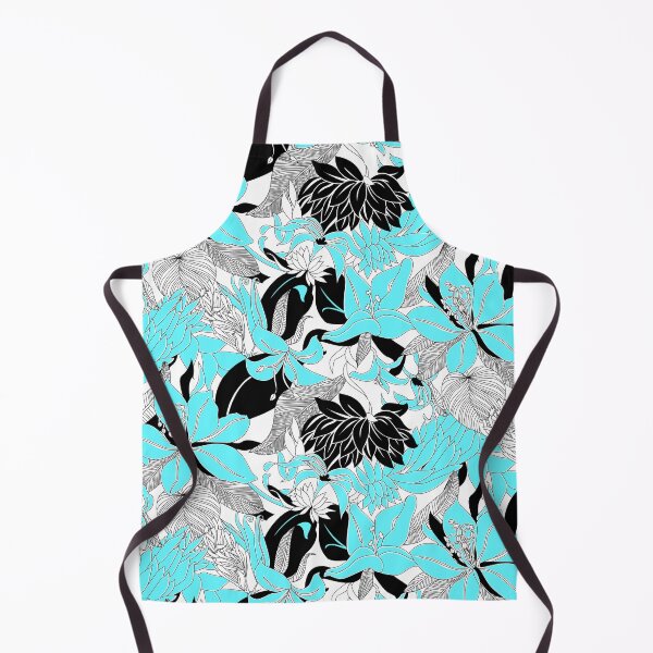 Item preview, Contour Hawaii Tropical Lily and Protea Floral - Aqua & Black designed and sold by DriveIndustries.