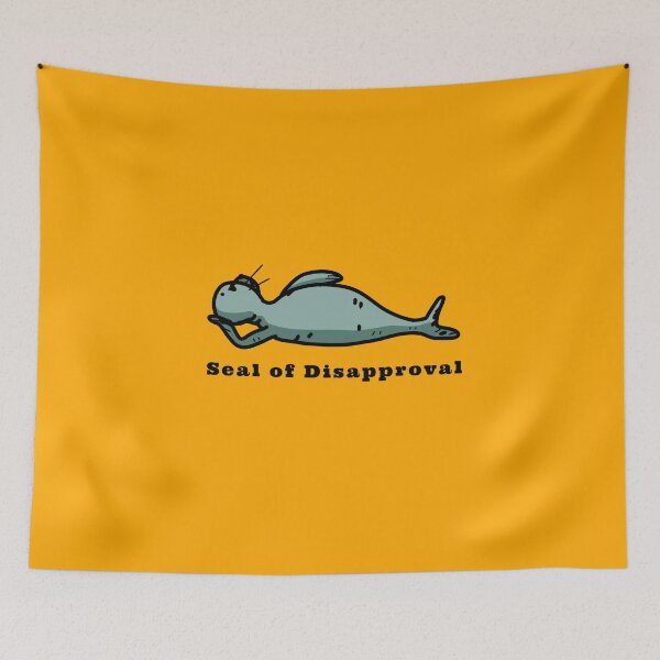 Item preview, Seal of Disapproval amazing grumpy laying seal funny design  designed and sold by thebaronart.