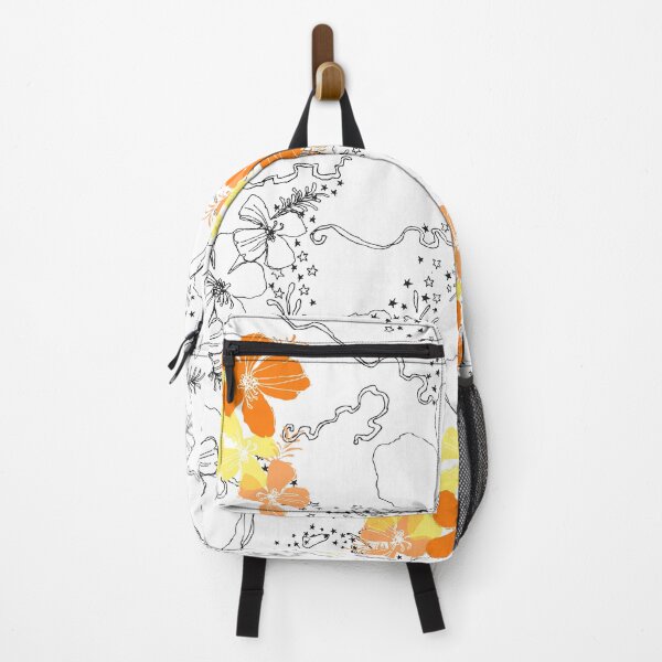 Item preview, Midnight Garden Hibiscus Hawaiian Pen and Ink Illustration - Orange & Yellow designed and sold by DriveIndustries.
