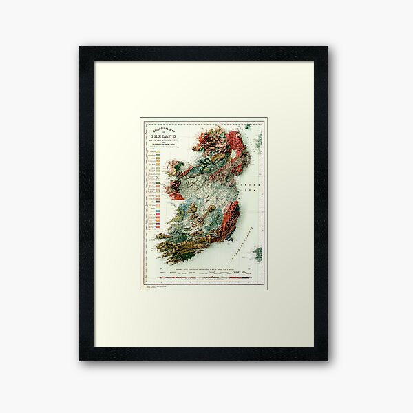 Item preview, 1926 Geological Relief Map of Ireland 3D digitally-rendered designed and sold by ThinkAboutMaps.