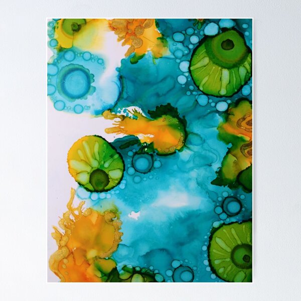 Item preview, Resumen azul, amarillo y verde designed and sold by Andrea Garber.
