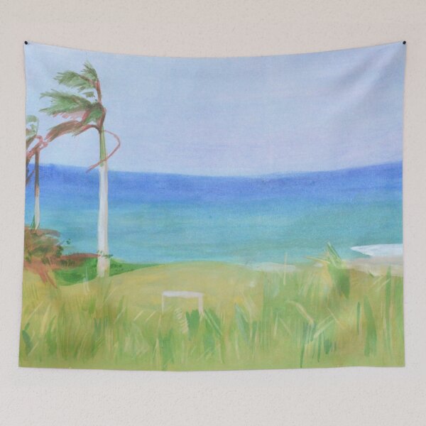 Item preview, Fine Art Painting of Ocean Side Landscape On A Windy Day designed and sold by Jermain Robinson.