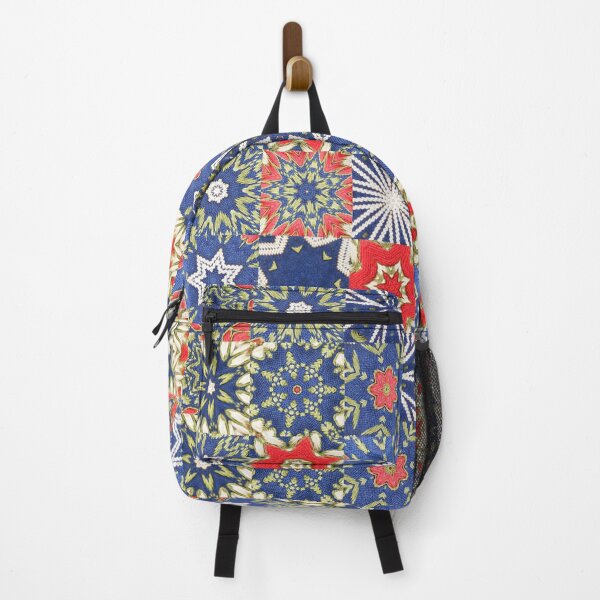 Item preview, Patchwork of a Sandinavian embroidery blue, white and red flower and green leaves designed and sold by Digibee.