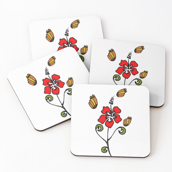 Item preview, Cute Taino Butterflies and Hibiscus Flowers designed and sold by SoLunAgua ..