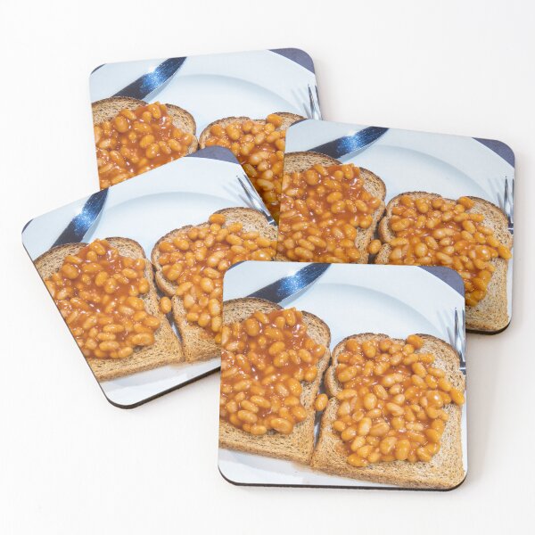 Item preview, Baked beans on toast on white plate designed and sold by krisgreenwood.