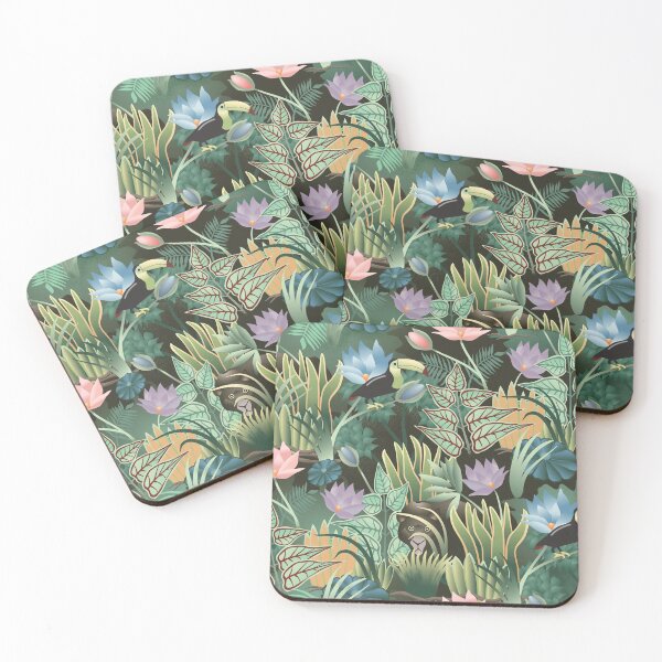 Item preview, Surreal Tropical Jungle with Toucan and Leopard designed and sold by vinpauld.