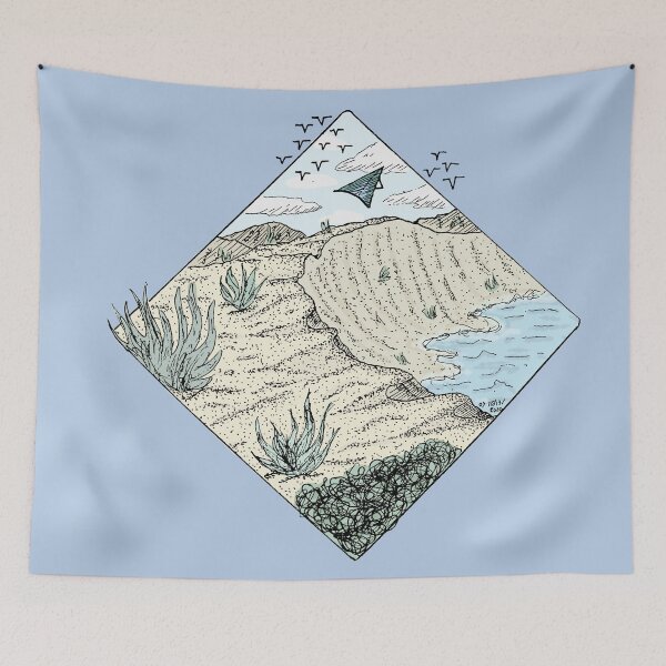 Item preview, Coastal Sand Dunes Landscape with Hanglider designed and sold by OwenJaneArt.