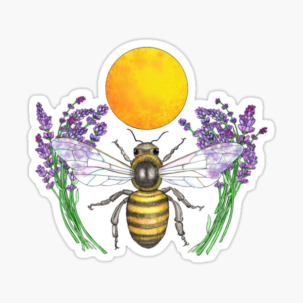 Abeille à miel de pleine lune Sticker