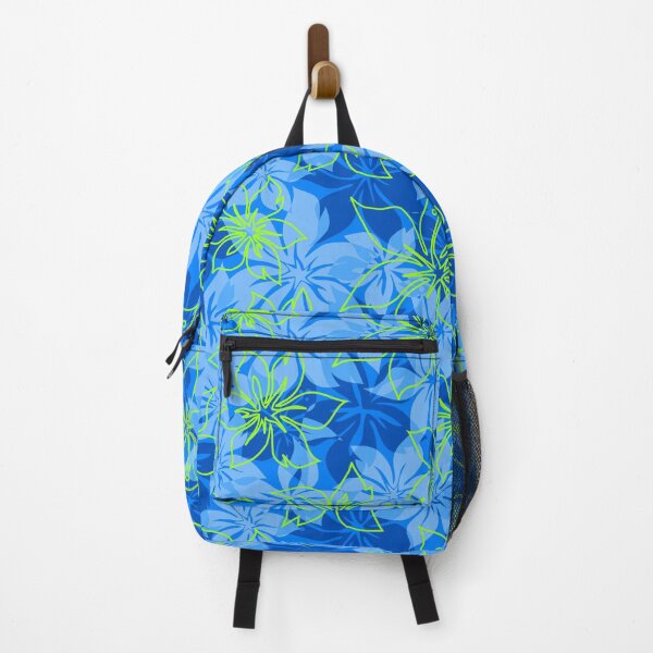 Item preview, Olowalu Hibiscus Hawaiian Aloha Shirt Print - Blue and Lime designed and sold by DriveIndustries.