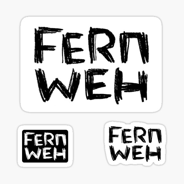 Artikel-Vorschau von Fernweh, deutsches Wort für Fernweh und Reiselustige, designt und verkauft von badlydrawnbabe.