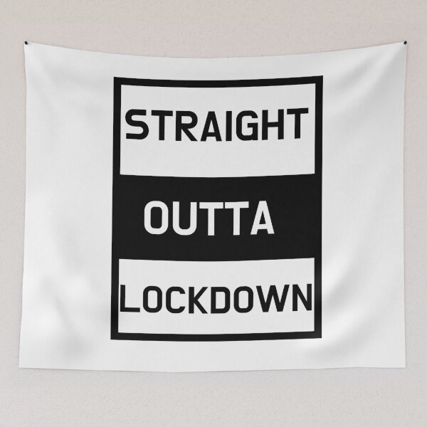 Item preview, White Straight Outta Lockdown designed and sold by DamaliePierre.