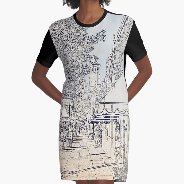 Broad Street, Camden SC Blue Sky Graphic T-Shirt Dress