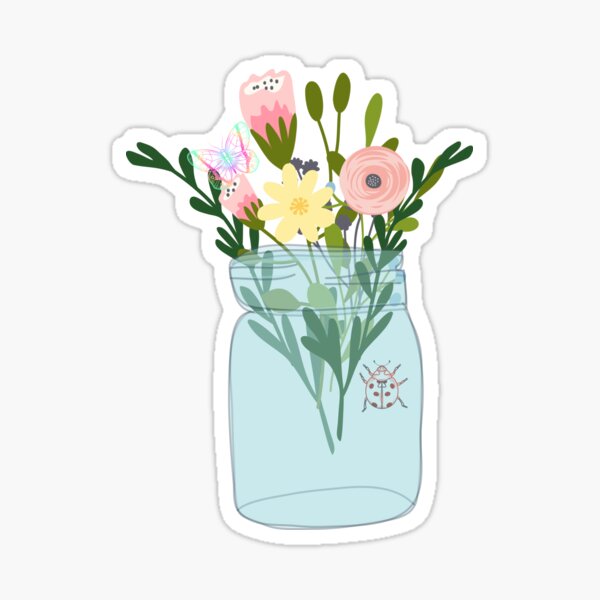 "flower vase" Sticker for Sale by TiffanyWoo Redbubble