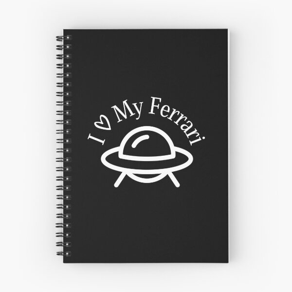 Item preview, I Love My Ferrari, Black & White Alien Unidentified Flying Object, Slightly Wrong Funny designed and sold by Black11Flamingo.