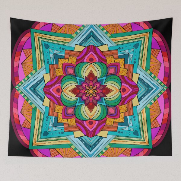 Item preview, Purple and blue psychedelic mandala designed and sold by BirdsongAndBear.