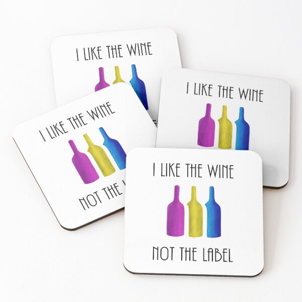 Item preview, I Like the Wine, Not the Label - Pansexual Flag Wine Bottles, David Rose Quote, Schitts Creek - Acrylic Painting Fan Art designed and sold by linbirds.