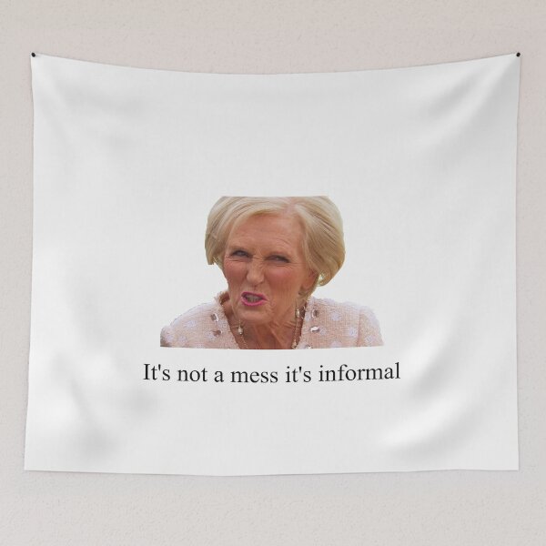 Item preview, Mary Berry mess quote designed and sold by TheBritishShop.