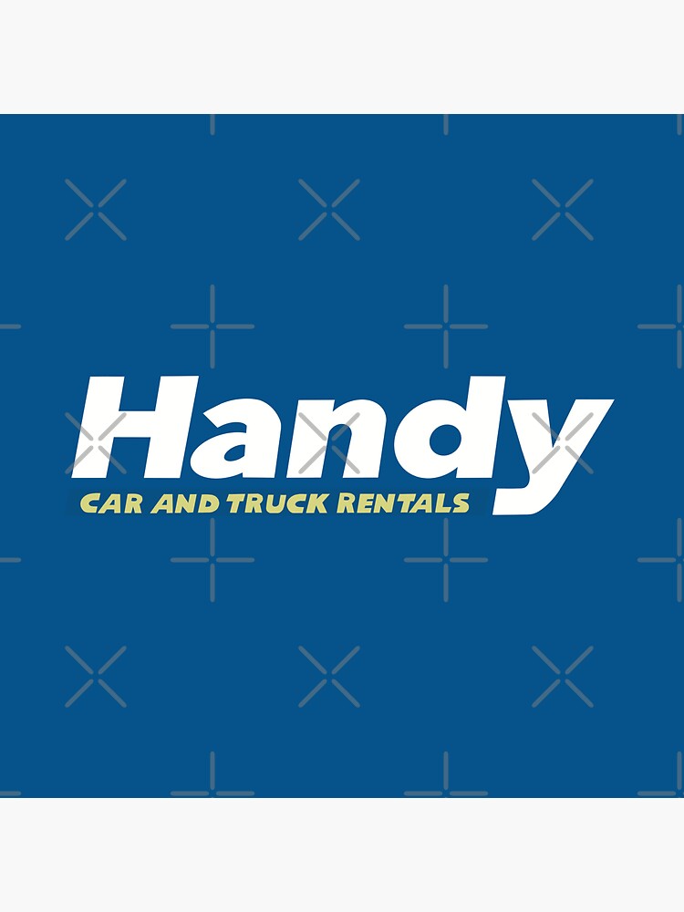 "Handy Car Rental Logo Kim's Convenience (Blue Background)" Sticker for Sale by bubblesteph