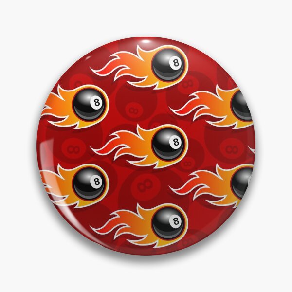 Item preview, Billiards Black 8 Ball 8-Ball Pocket Pool Snooker Flaming Fire Red designed and sold by Draculaura2009.